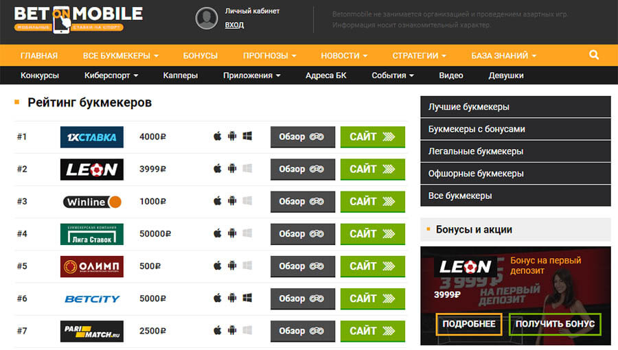 Сайт с прогнозами https betonmobile ru (бет мобайл)