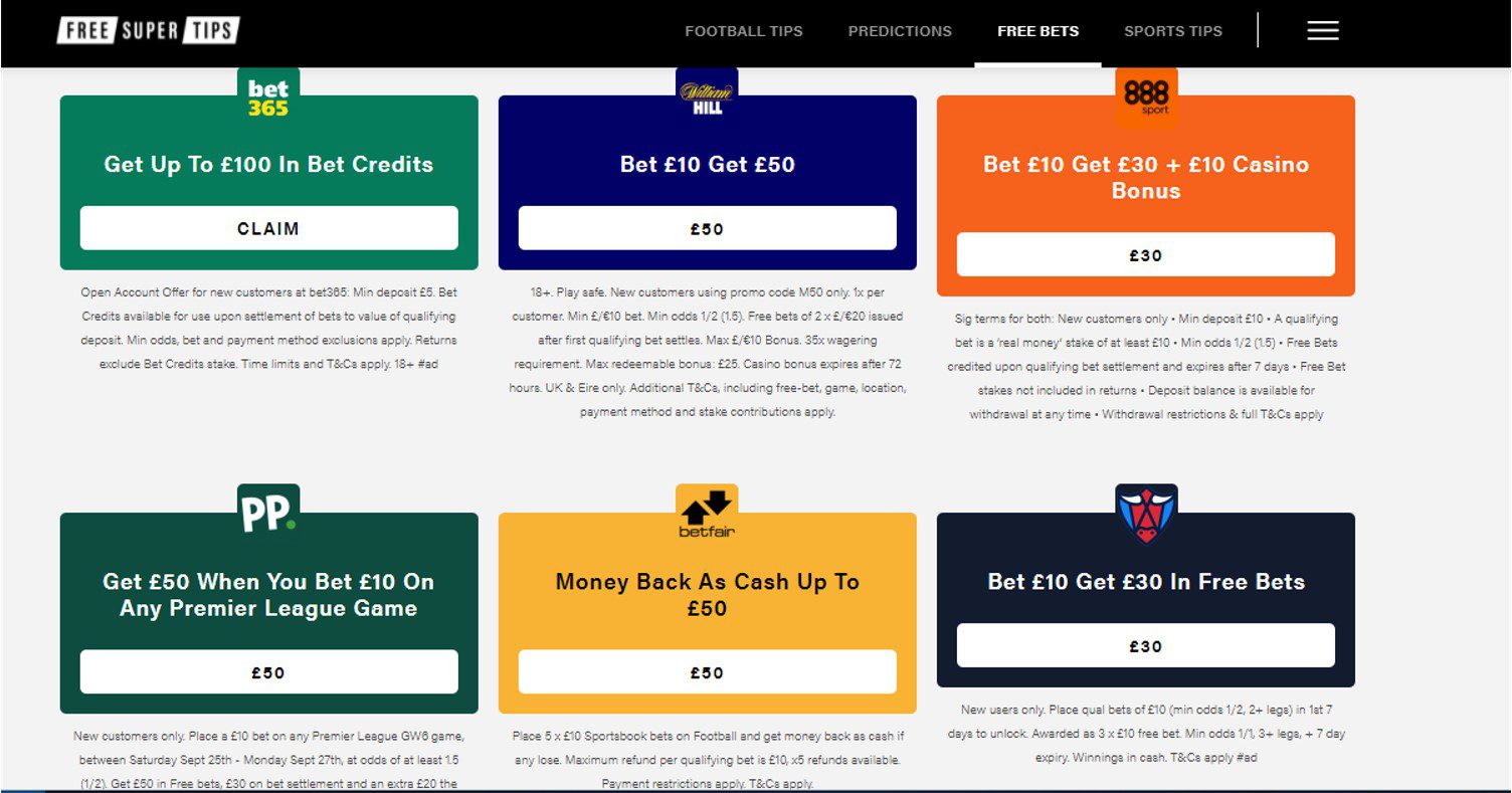 FREE BETS на Фрисупертипс