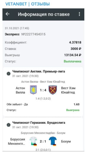 VETANBET прогнозы