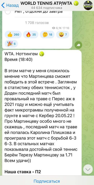 World Tennis ставки