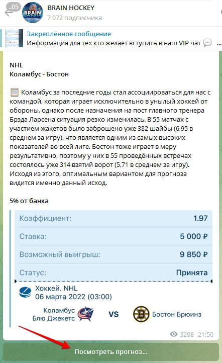 Каппер Brain Hockey - прогнозы