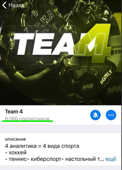 Прогнозы капперов Team 4 в Телеграмме