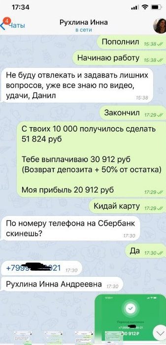 Переписка с клиентами в Телеграмм-канале DANILA NEKRASOV