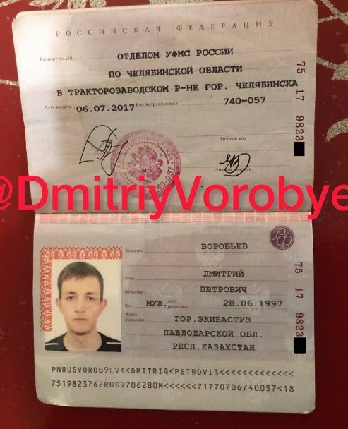 Дмитрий Воробьев - паспорт