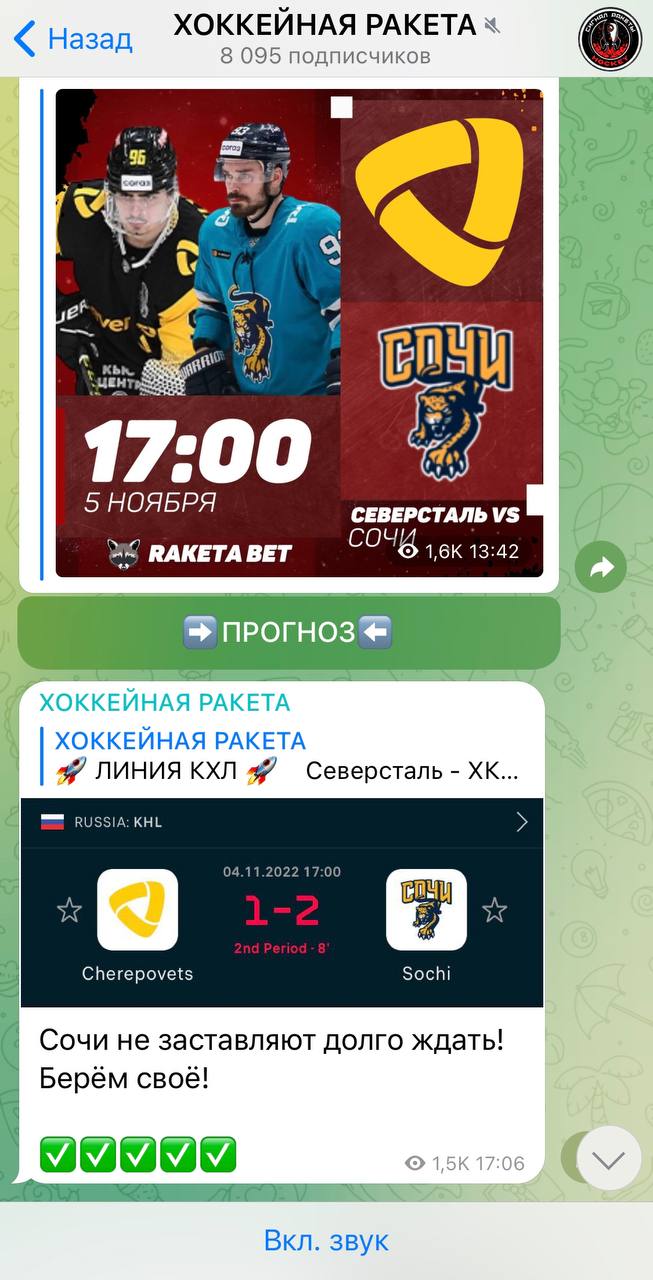 Канал ХОККЕЙНАЯ РАКЕТА