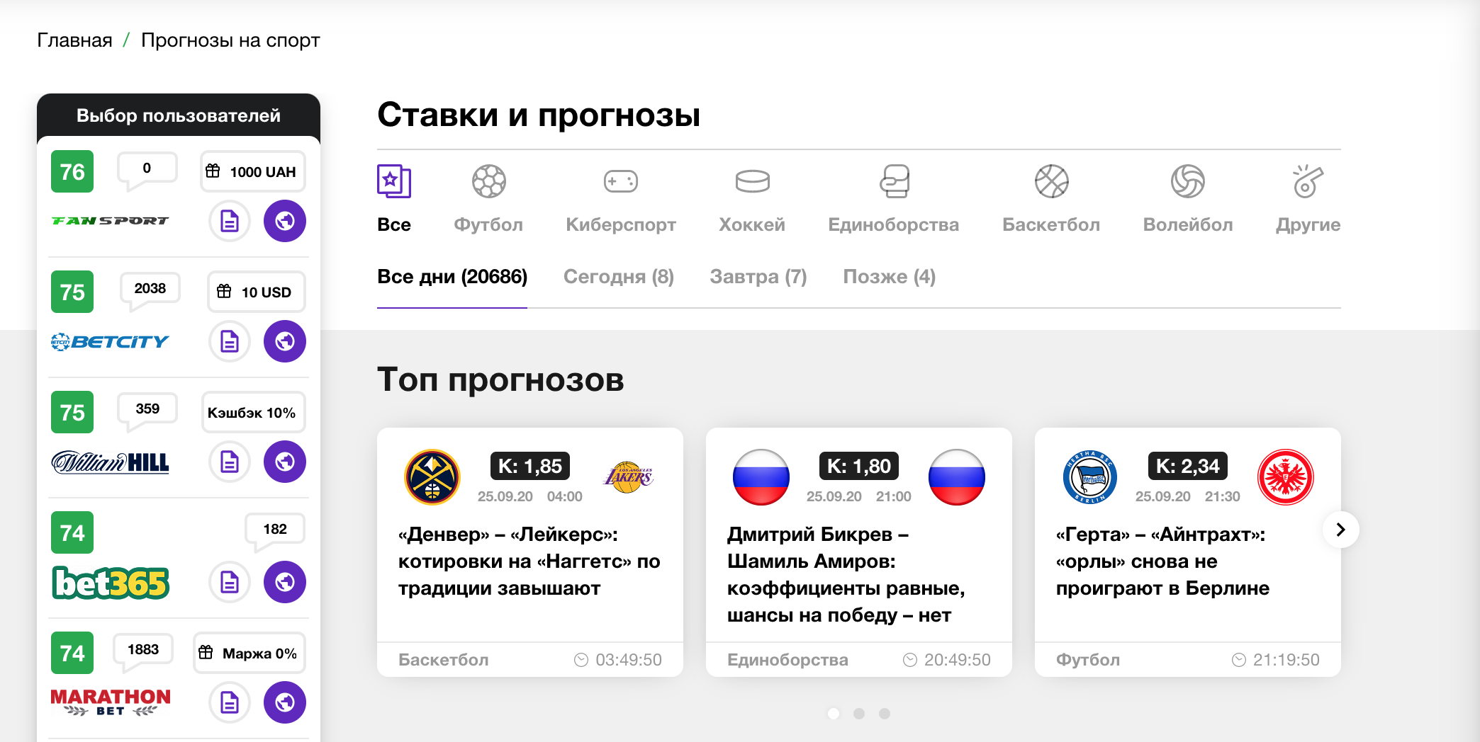 Прогнозы meta-ratings.ru