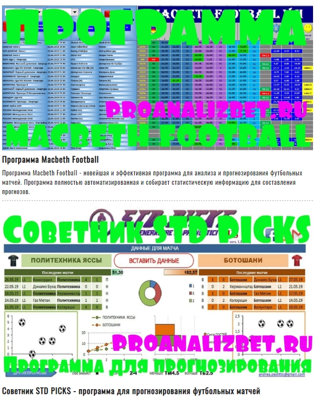 Программы для беттинга от Proanalizbet.ru