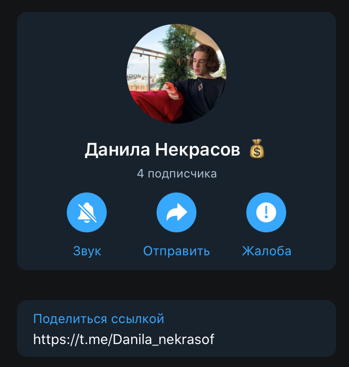 Телеграм Данила Некрасова