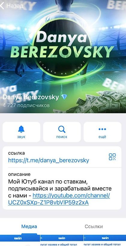 Телеграмм канал Danya Berezovsky