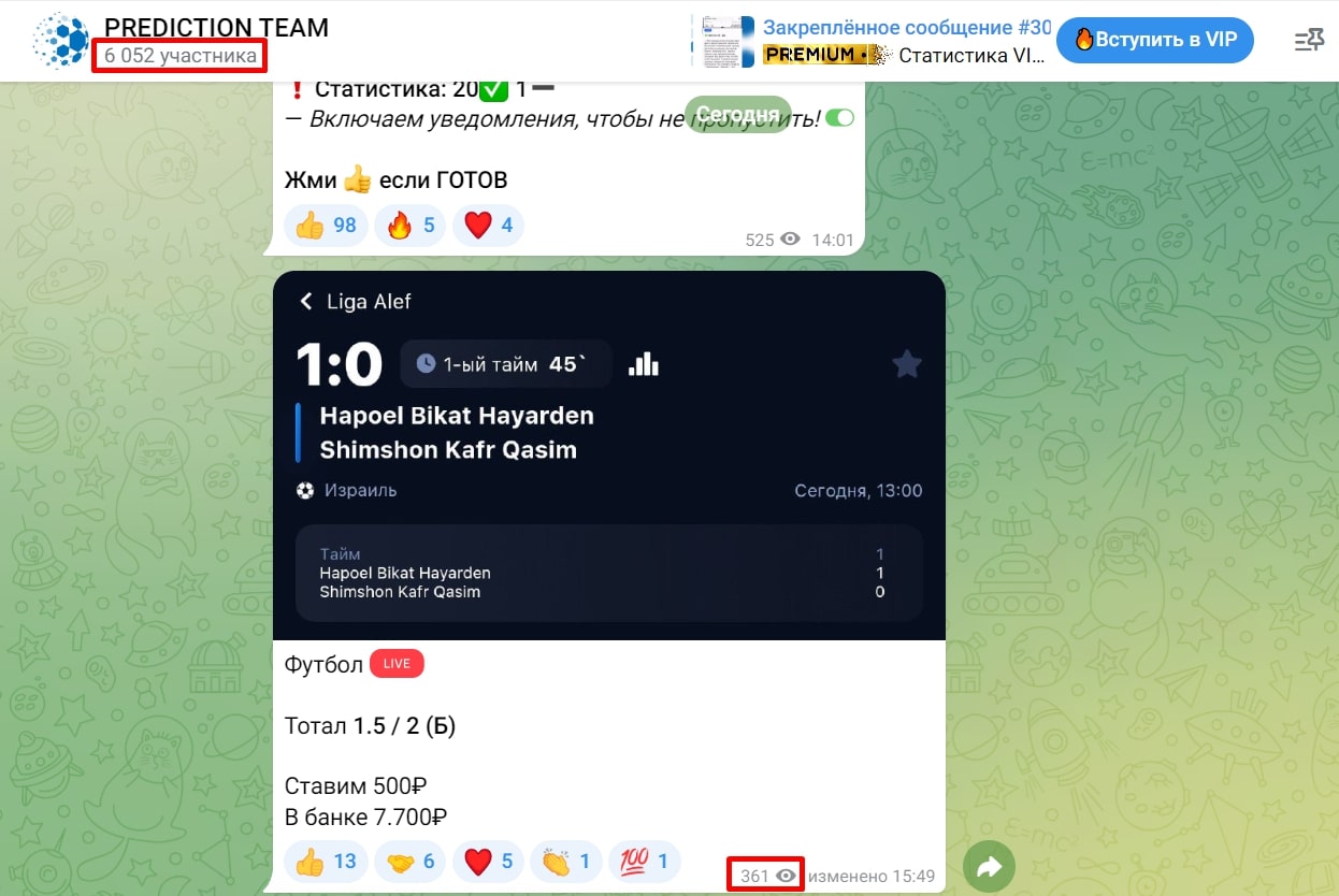 Prediction Team телеграм пост пронгоз