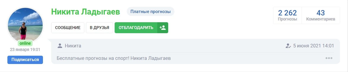 Никита Ладыгаев профиль