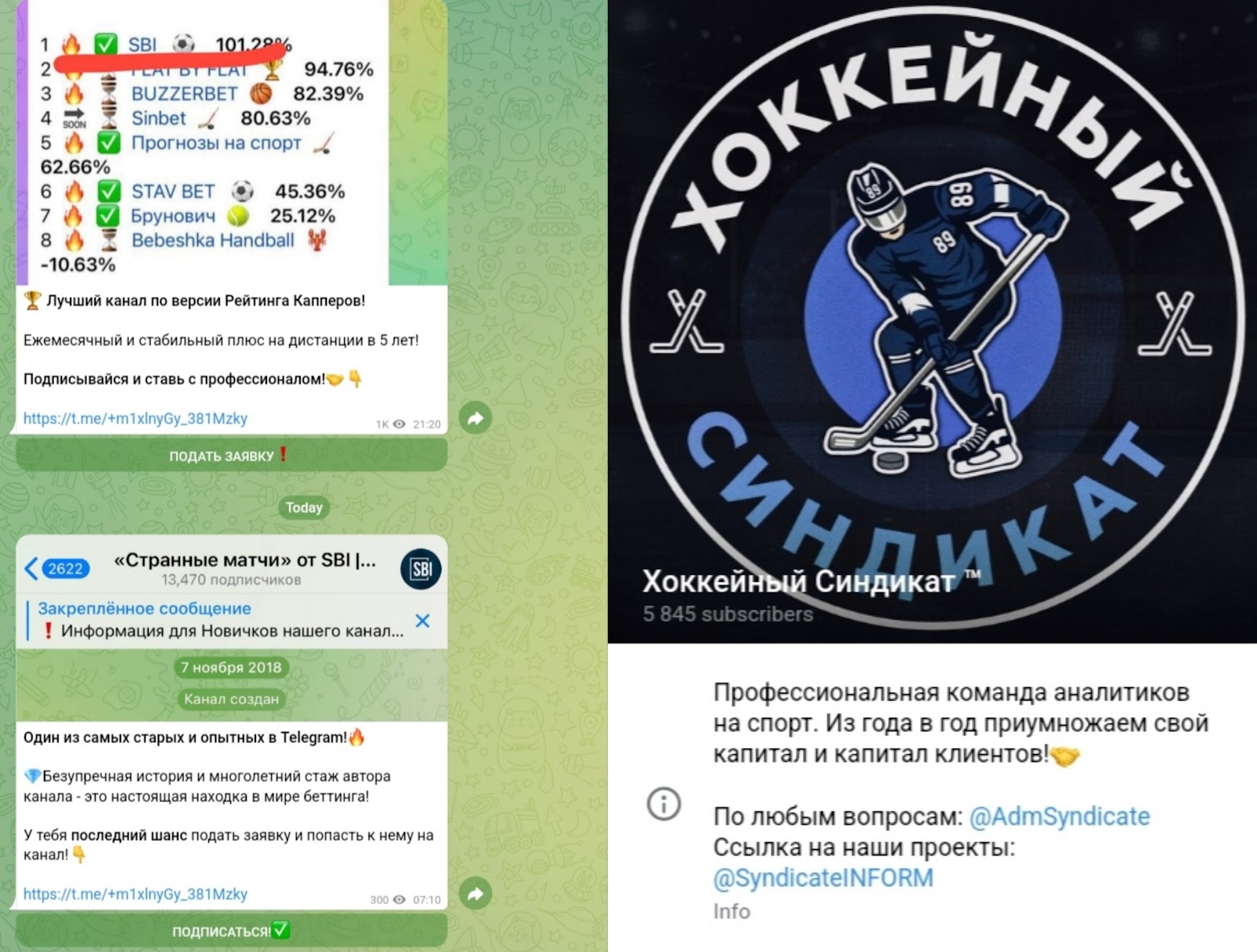 хоккейный синдикат отзывы телеграм